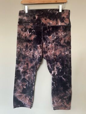 Lululemon Align Tie-Dye Capri Leggings in Black and Brown